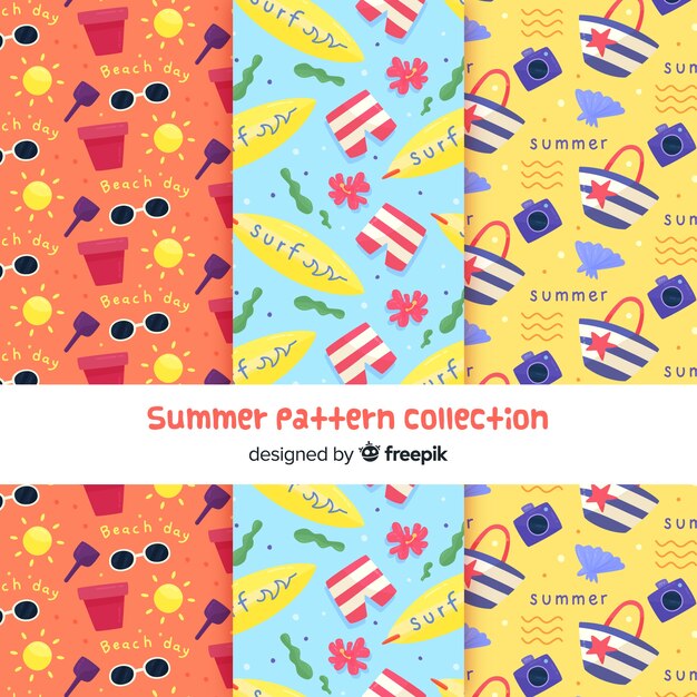 Colección creativa de patrones de verano