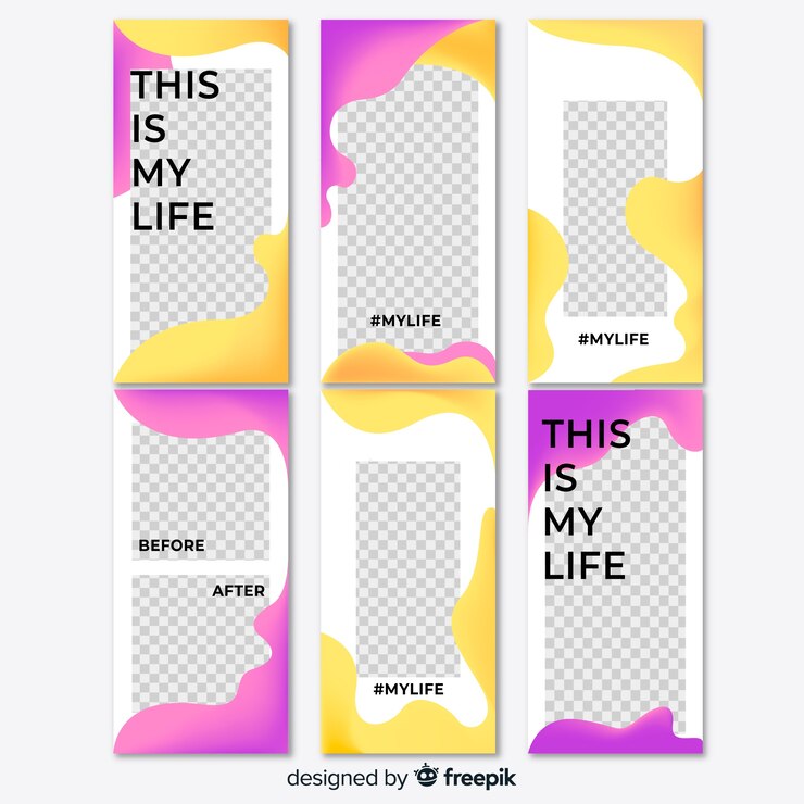 Vector gratuito colección creativa de plantillas de stories de instagram
