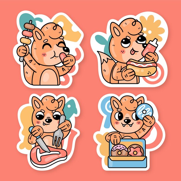 Colección de cromos de comida con fred the fox