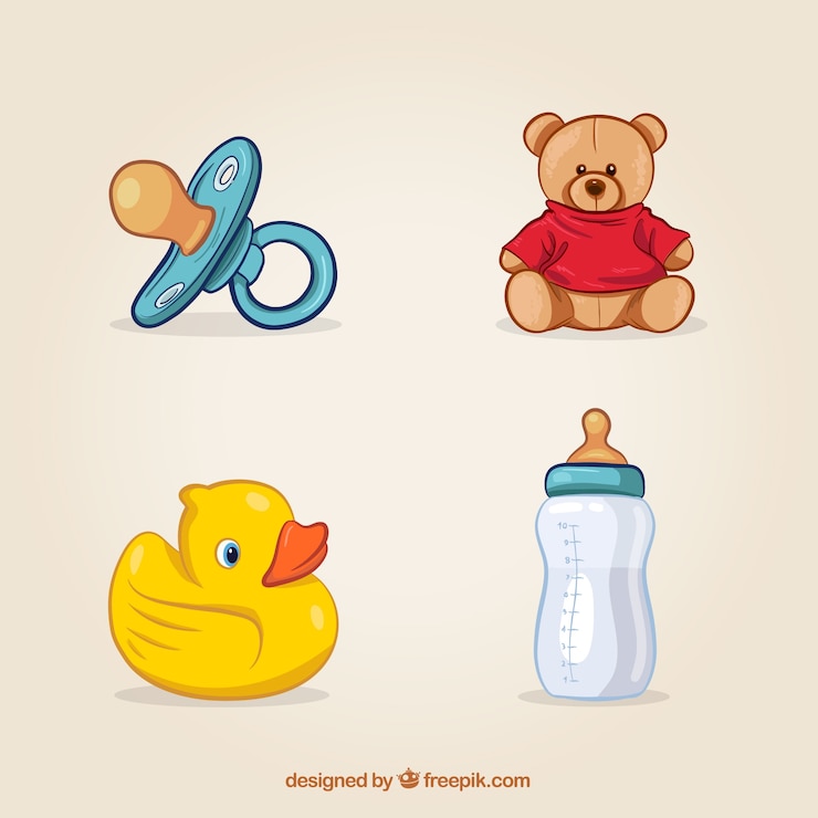 Vector gratuito colección de cuatro elementos de bebé
