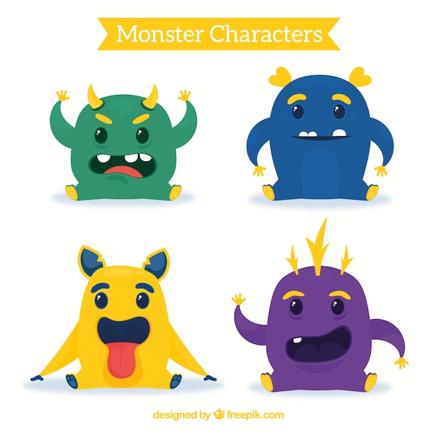 Colección de cuatro monstruos