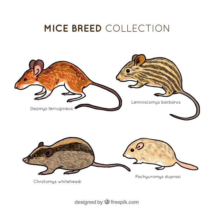 Vector gratuito colección de cuatro ratones