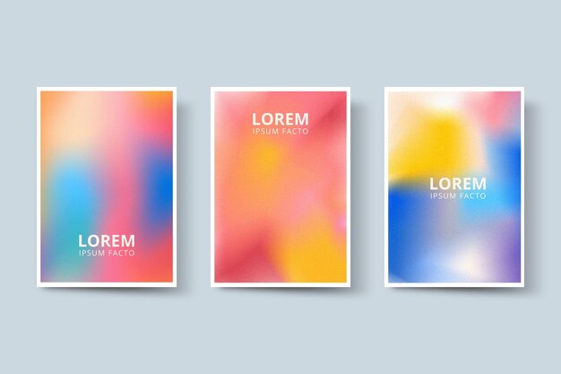 Colección de cubiertas borrosas abstractas degradado