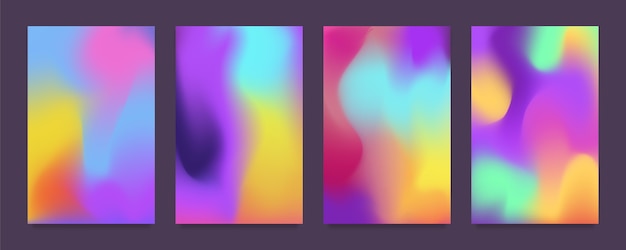 Colección de cubiertas borrosas abstractas con gradiente