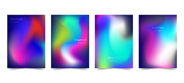 Colección de cubiertas borrosas abstractas con gradiente