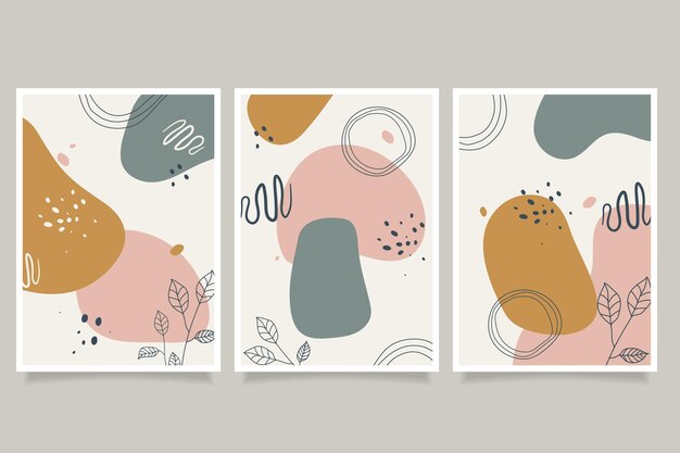 Colección de cubiertas dibujadas a mano minimalistas