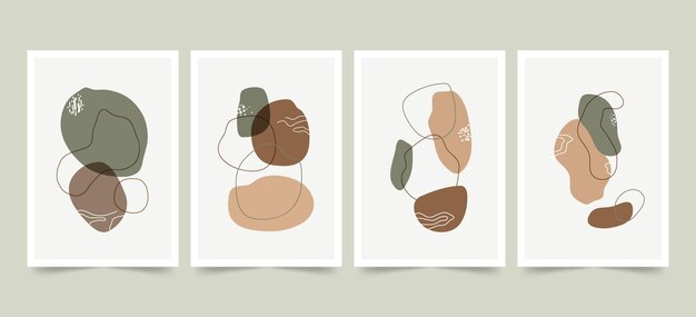 Colección de cubiertas dibujadas a mano minimalistas