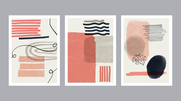 Colección de cubiertas de formas abstractas de acuarela
