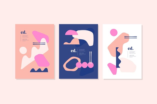Colección de cubiertas geométricas de diseño plano dinámico