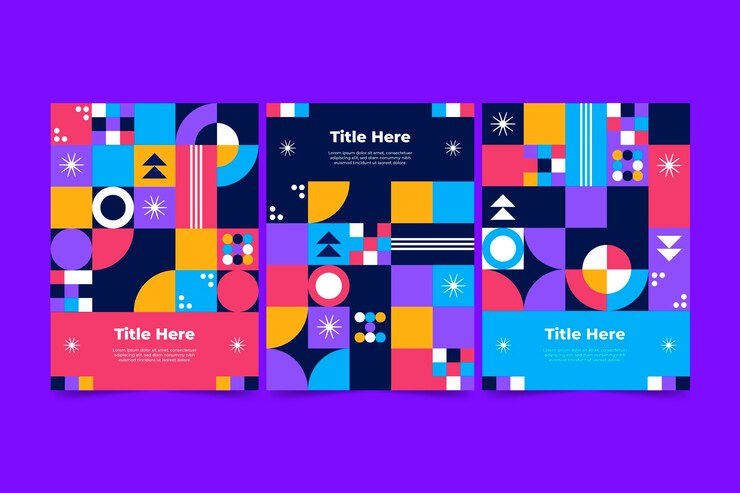 Vector gratuito colección de cubiertas de mosaicos planos