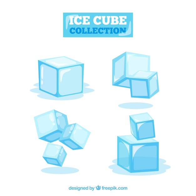 Colección de cubitos de hielo en 2d