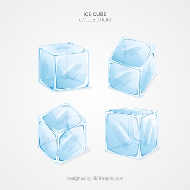 Colección de cubitos de hielo con diseño plano