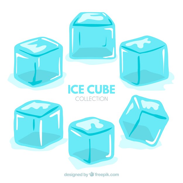 Colección de cubitos de hielo con diseño plano