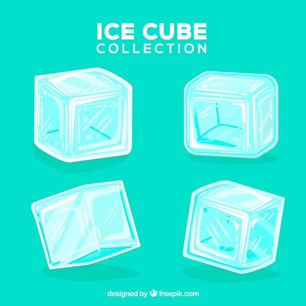 Colección de cubitos de hielo con diseño plano