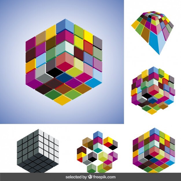 Colección de cubos 3d