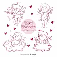 Vector gratuito colección cupido san valentín dibujados a mano