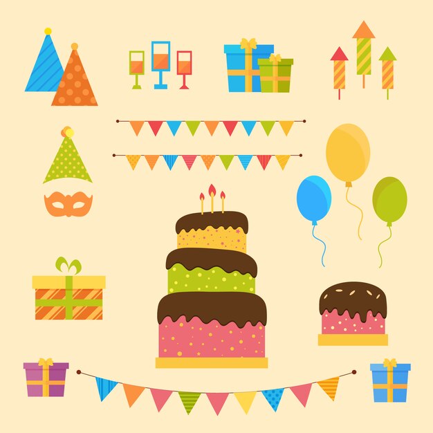 Colección de decoración de cumpleaños