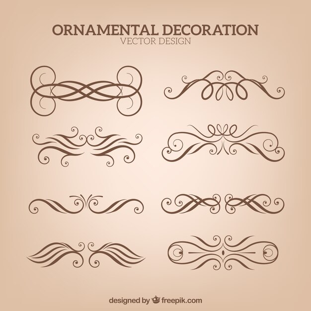 colección de la decoración ornamental con remolinos