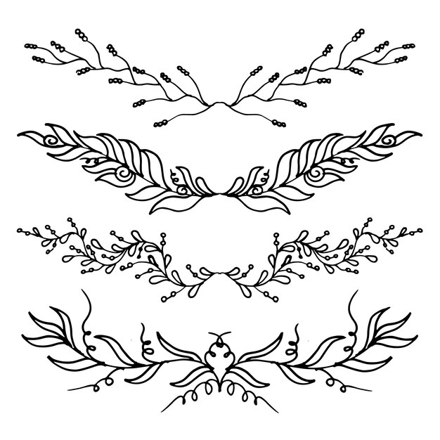 Colección de decoraciones de flores