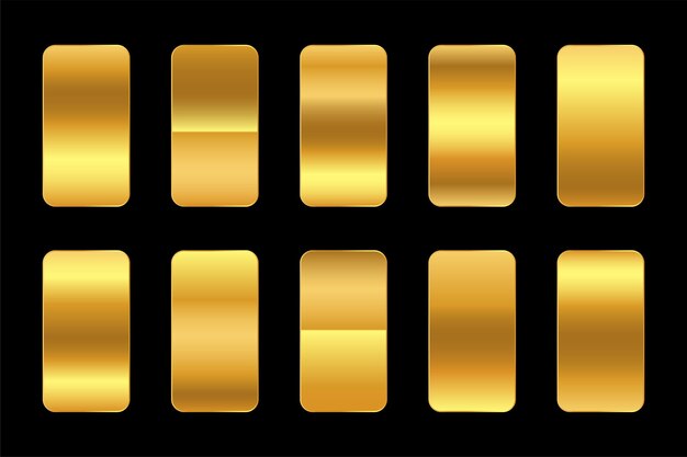 Colección de degradado dorado brillante de diez