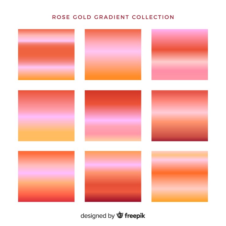 Vector gratuito colección degradado oro rosa