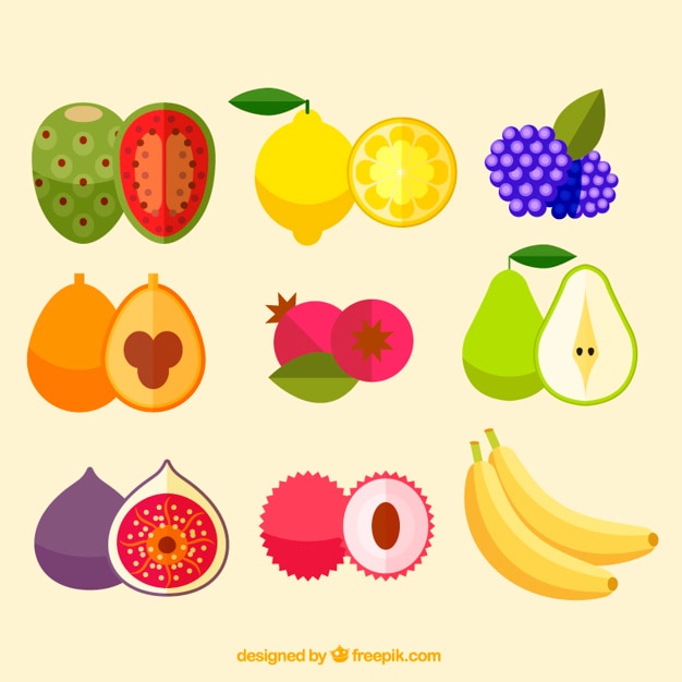 Vector gratuito colección de deliciosa fruta