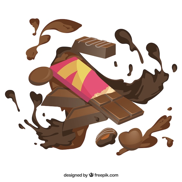 Vector gratuito colección de deliciosas barras de chocolate