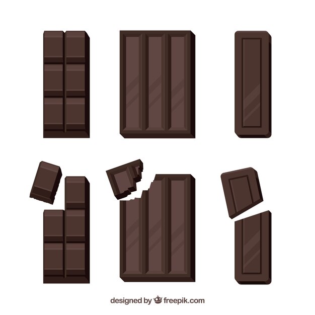 Colección de deliciosas barras de chocolate