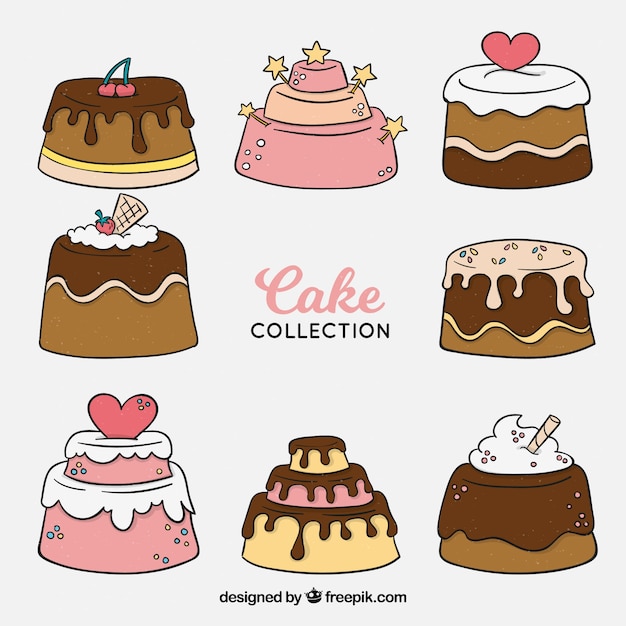 Vector gratuito colección de deliciosas tartas