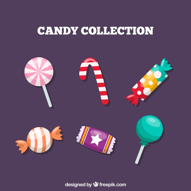 Colección de deliciosos dulces en estilo 2d