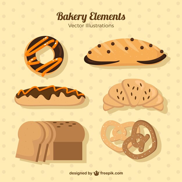Colección de deliciosos productos de panadería