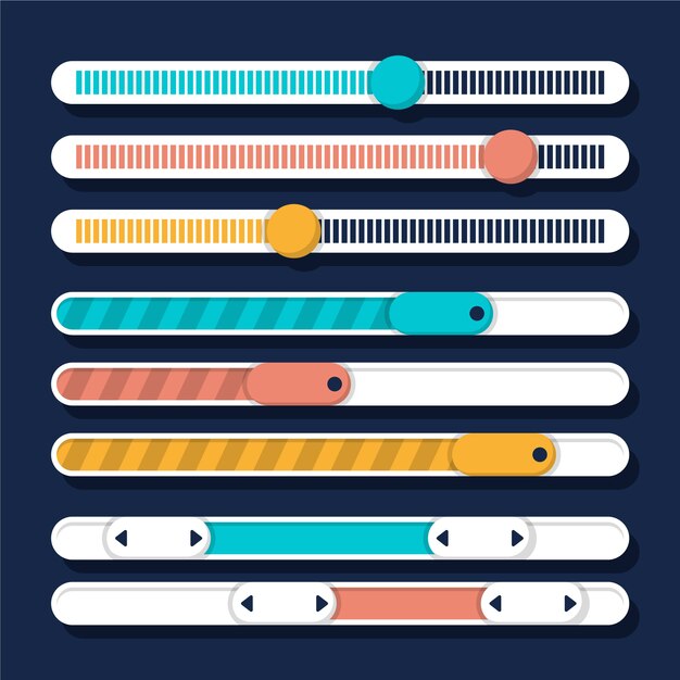 Colección de deslizadores de diseño plano