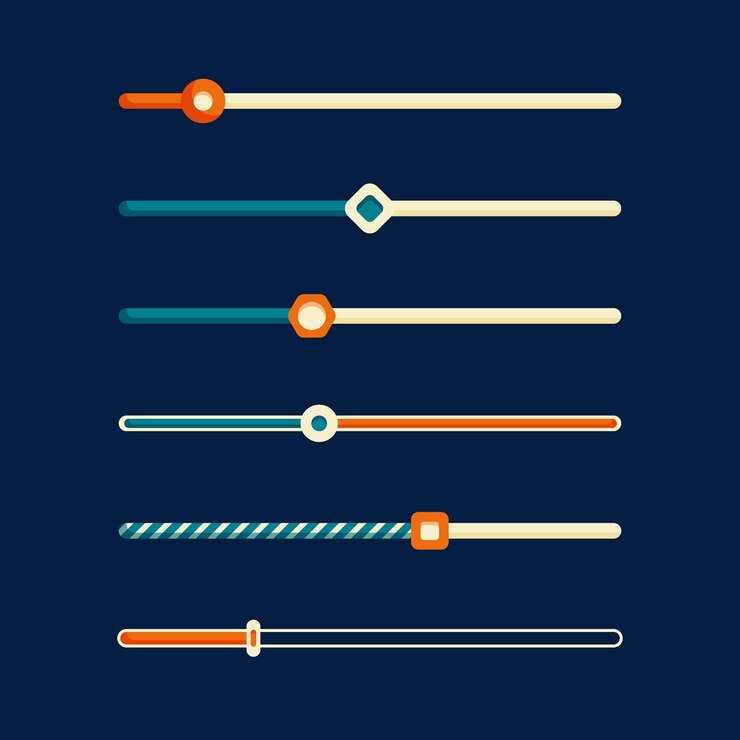 Vector gratuito colección de deslizadores de interfaz de usuario de diseño plano
