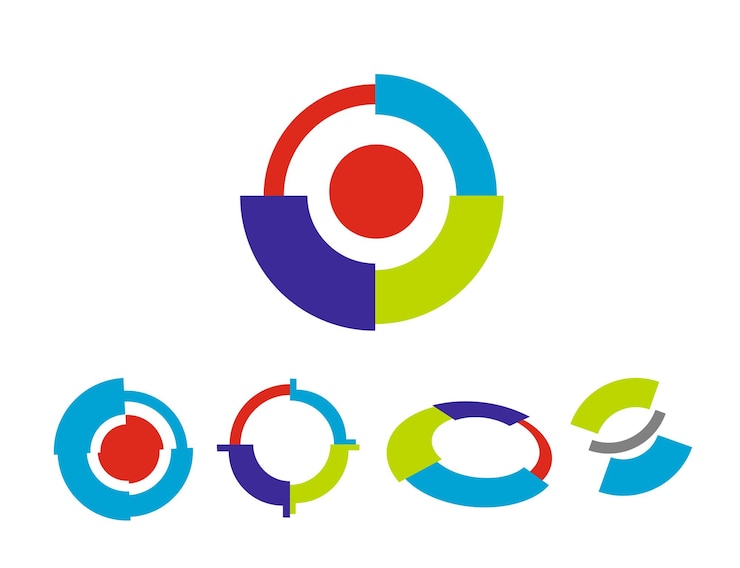 Vector gratuito colección de destino iconos de vector de destino aislados sobre fondo blanco
