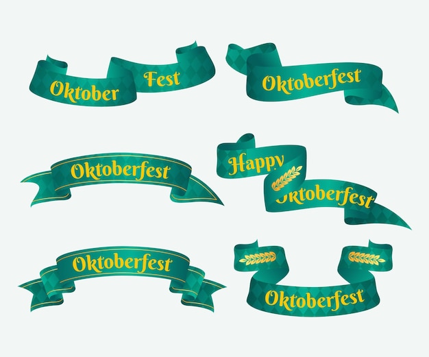 Vector gratuito colección detallada de cintas de oktoberfest