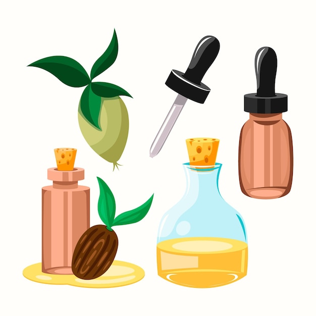 Vector gratuito colección detallada de elementos de jojoba