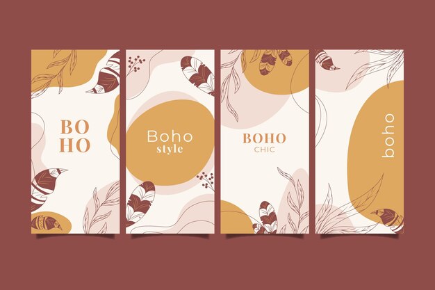 Colección detallada de historias de instagram boho