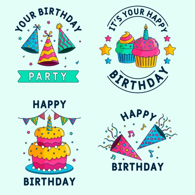 Colección detallada de insignias de cumpleaños