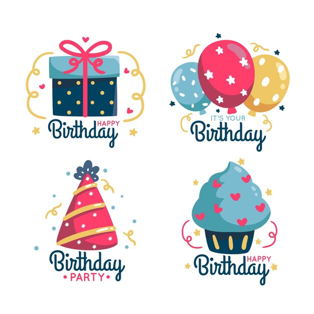 Colección detallada de insignias de cumpleaños