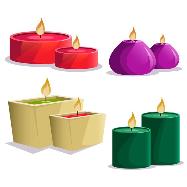 Colección detallada de velas perfumadas