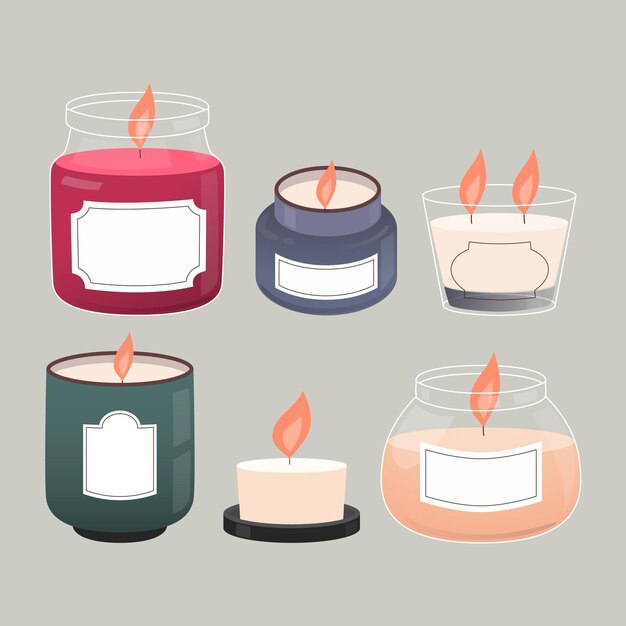 Colección detallada de velas perfumadas