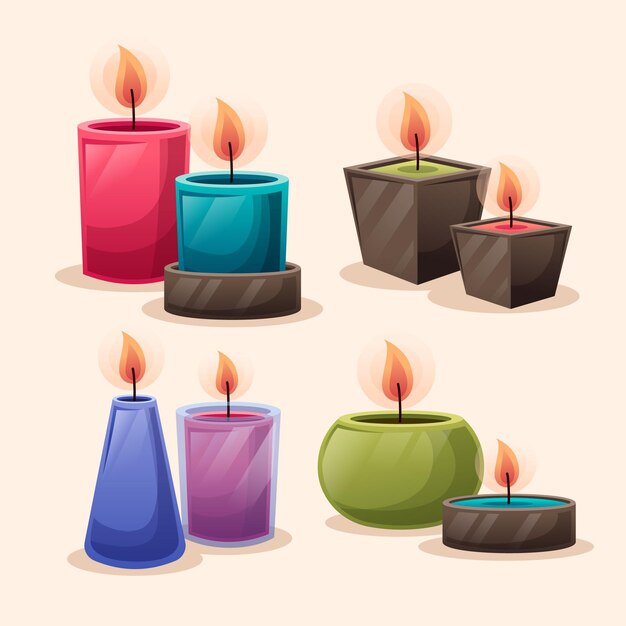 Colección detallada de velas perfumadas