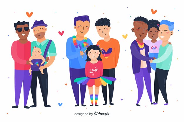 Colección día del orgullo familias y parejas