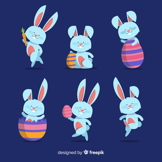 Colección día de pascua conejito adorable