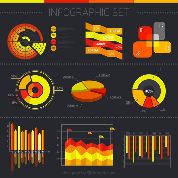 Colección de diagramas de Infografía 