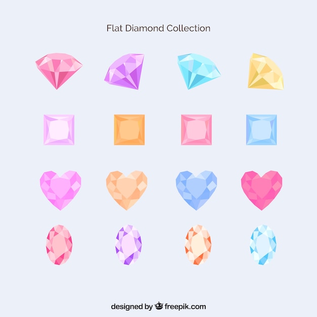 Vector gratuito colección de diamantes de colores