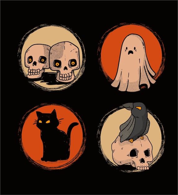 Vector gratuito colección de dibujado a mano elementos de halloween