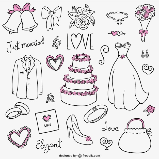 Colección de dibujos de boda