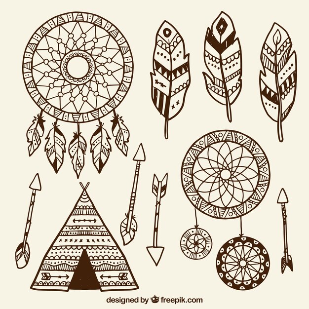 Colección de dibujos étnicos