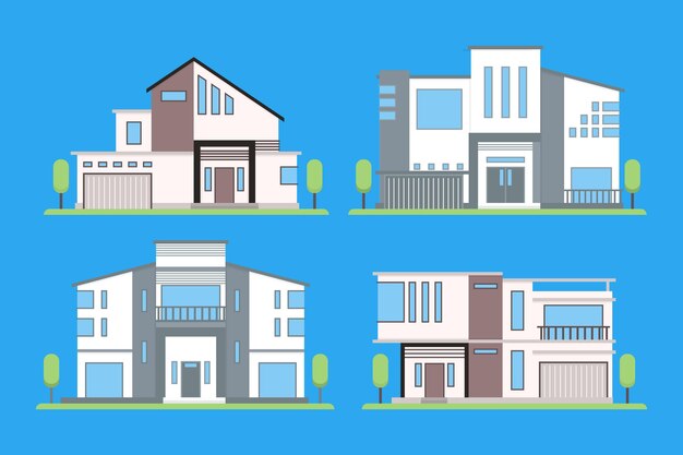 Colección de diferentes casas modernas.